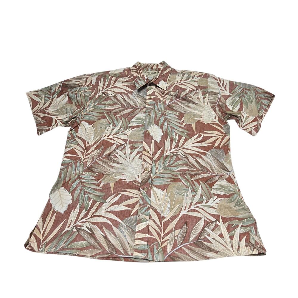cooke street honolulu hawaiian shirt XL Short Sleeves Reddish Brown & Tan